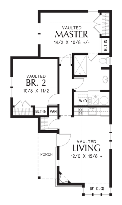 Main Floor Plan image for Mascord Goldberry-Our Tiny Storybook Cottage Has Been Expanded!-Main Floor Plan