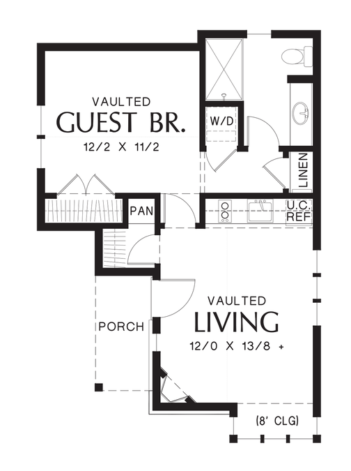 Main Floor Plan image for Mascord Mirkwood-A Tiny Home with Huge Appeal-Main Floor Plan