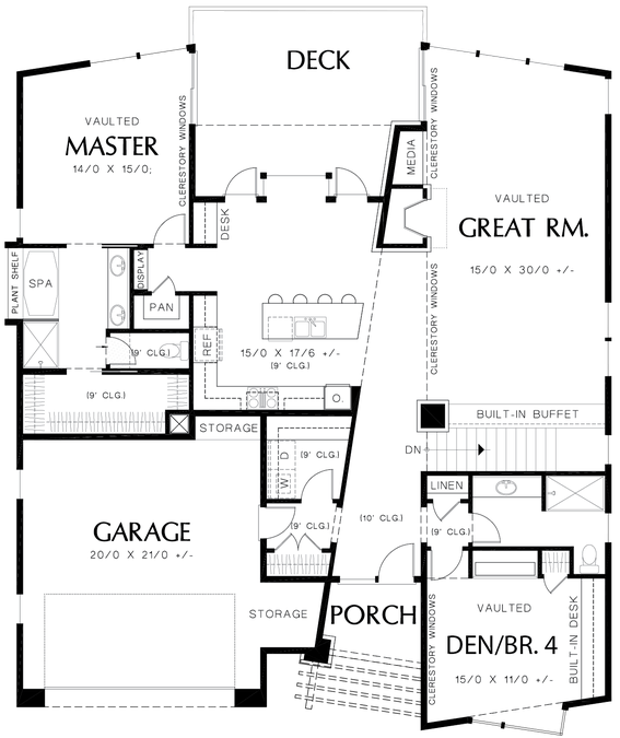 Main Floor Plan image for Mascord Cormac-Contemporary Layout, Timeless Elegance-Main Floor Plan