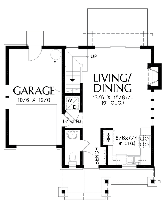 Main Floor Plan image for Mascord Montreux-Super Cute Tiny Home Seeks Homesteader to Love-Main Floor Plan