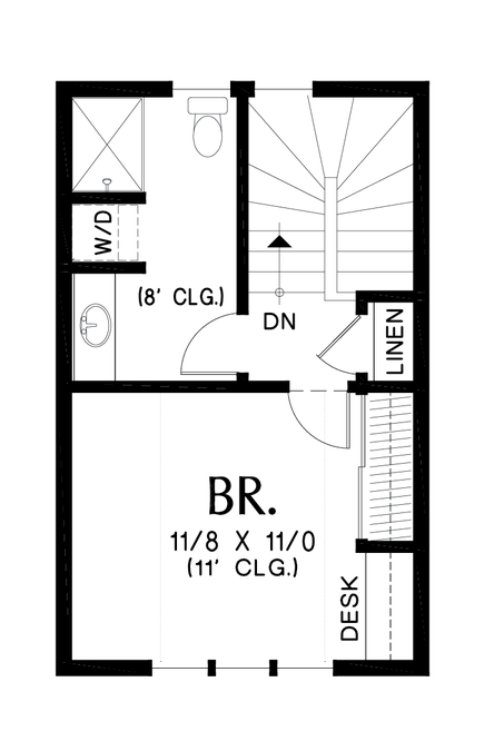 Upper Floor Plan image for Mascord Kings Hollow-Gorgeous Storybook Guest Cottage. Keeps the Goblins out!-Upper Floor Plan