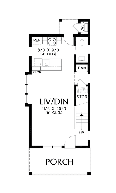 Main Floor Plan image for Mascord Roosevelt--Main Floor Plan