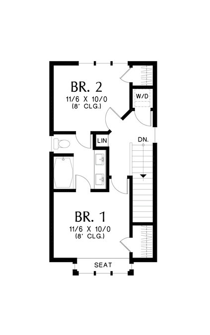 Upper Floor Plan image for Mascord Roosevelt--Upper Floor Plan