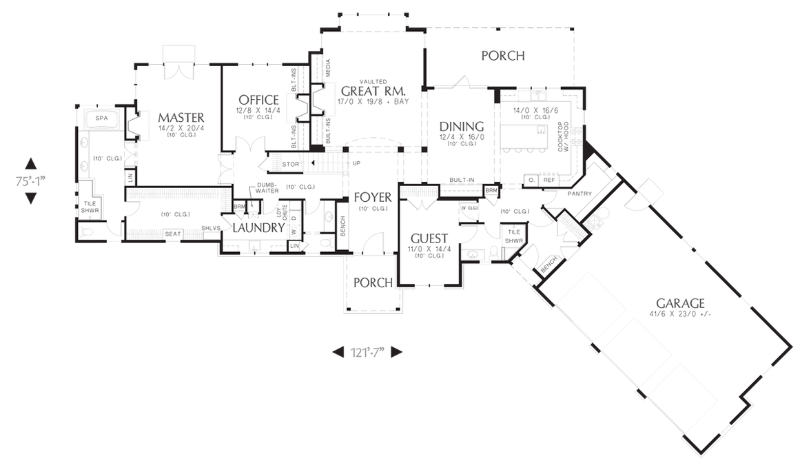 Main Floor Plan image for Mascord Deschutes-Spacious Mountain Home with Luxurious Master Suite-Main Floor Plan