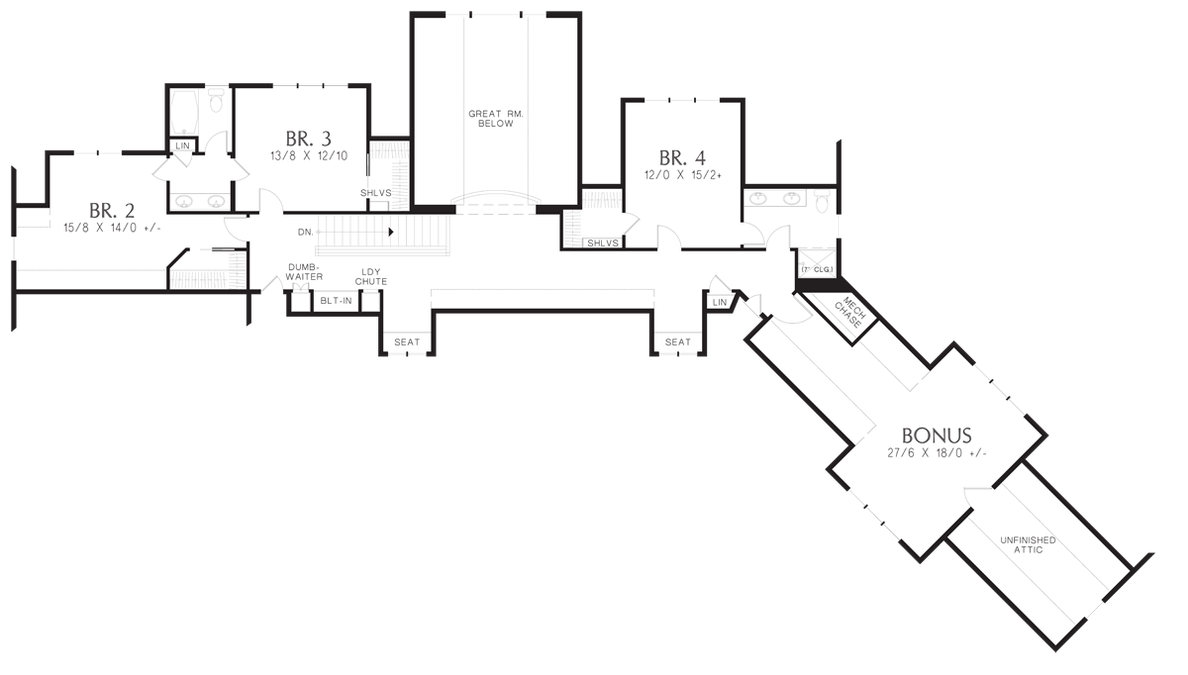 Upper Floor Plan image for Mascord Deschutes-Spacious Mountain Home with Luxurious Master Suite-Upper Floor Plan