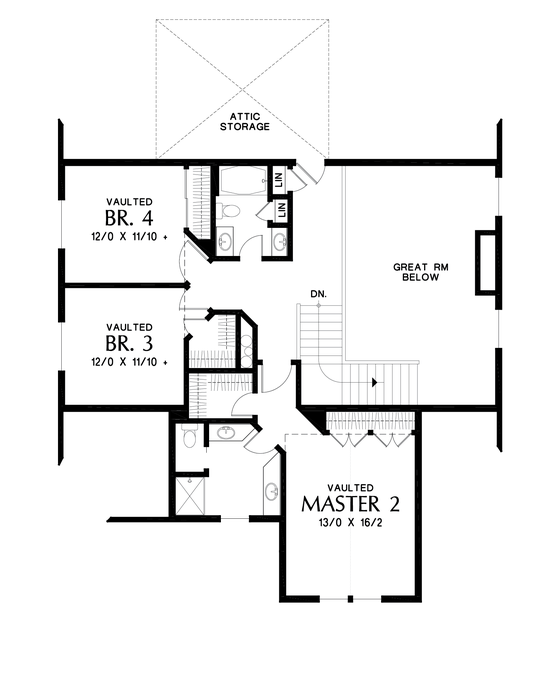 Upper Floor Plan image for Mascord Sinise-An Open Floor Plan Ideal for Family Life-Upper Floor Plan