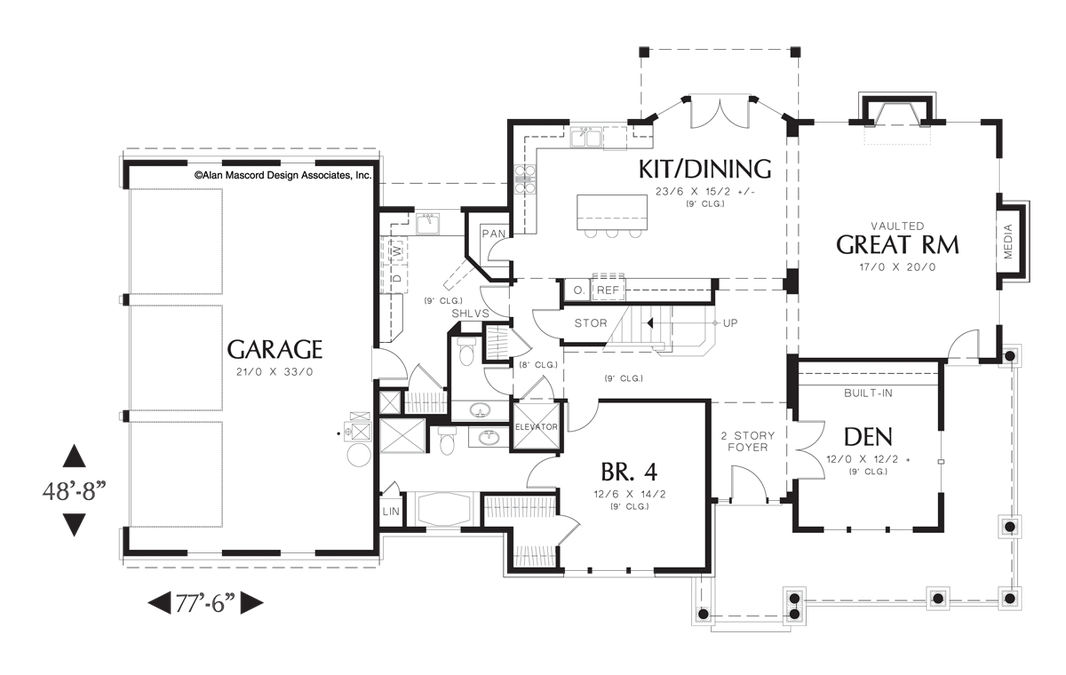 Main Floor Plan image for Mascord Masonville-Luxurious Country Living-Main Floor Plan