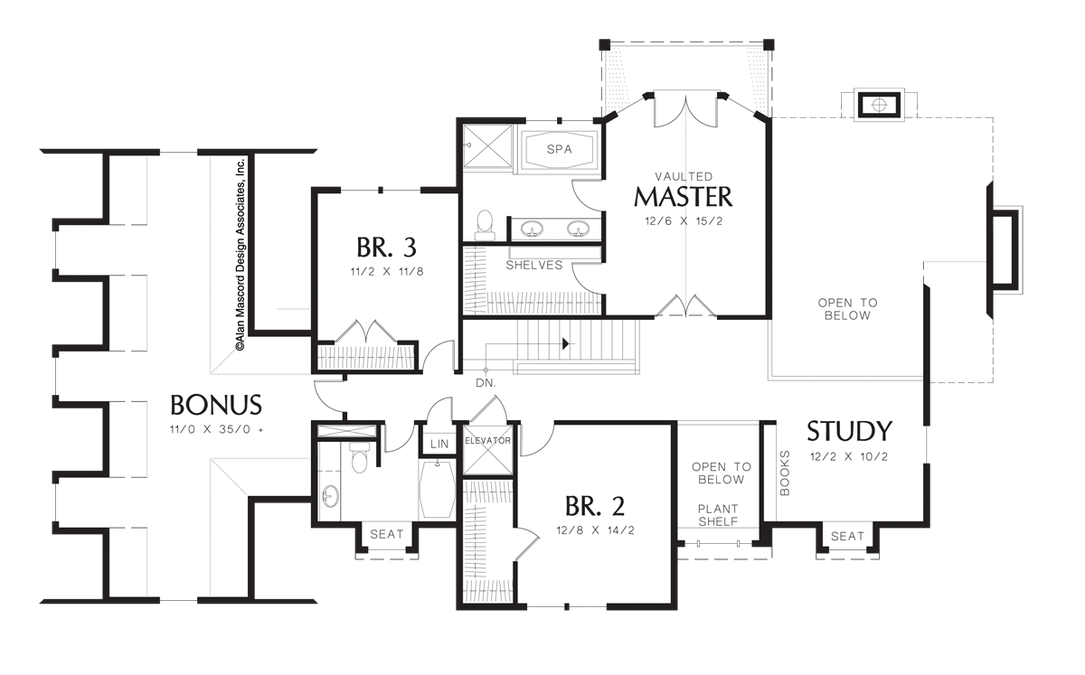 Upper Floor Plan image for Mascord Masonville-Luxurious Country Living-Upper Floor Plan