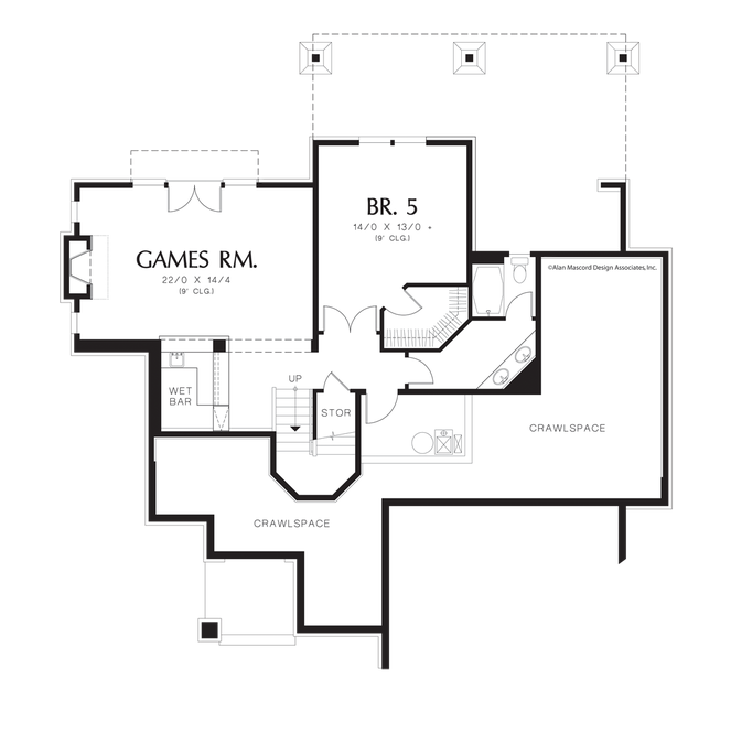 Lower Floor Plan image for Mascord Iverson-Easy Living on Two Floors-Lower Floor Plan