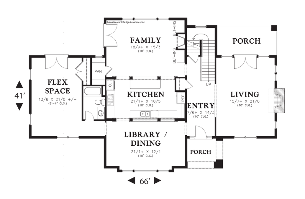 Main Floor Plan image for Mascord Cannondale-Deceivingly Spacious Cottage-Main Floor Plan
