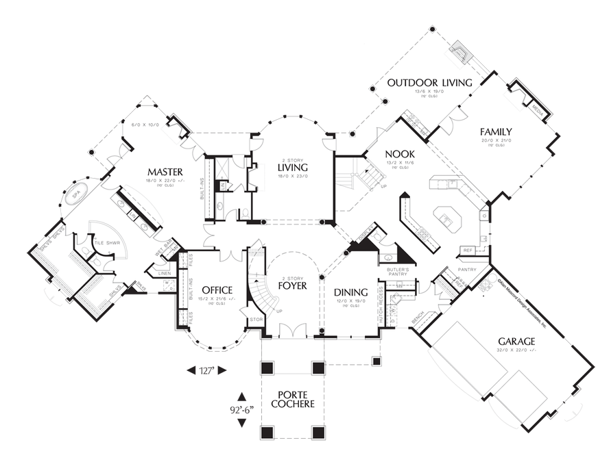 Main Floor Plan image for Mascord Holden-Grand Interior, Plus Outdoor Living and Kitchen-Main Floor Plan