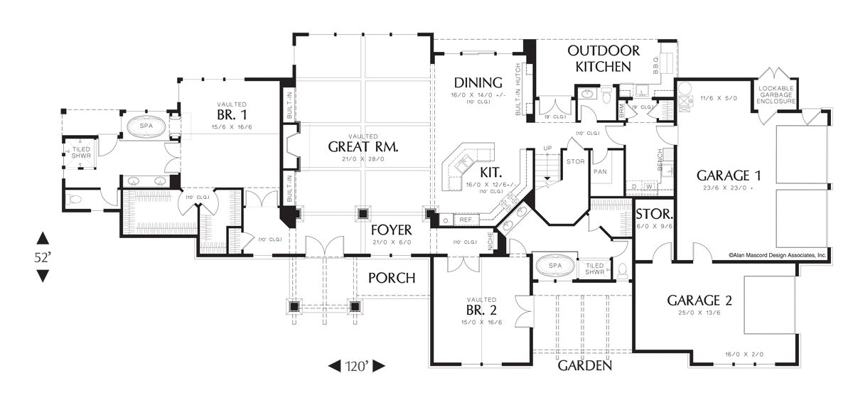 Main Floor Plan image for Mascord Breckenridge-5 Bedrooms, Bonus, Playroom, & Outdoor Kitchen-Main Floor Plan
