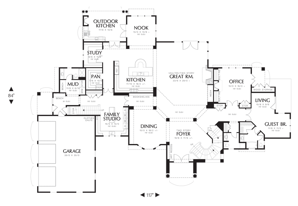 Main Floor Plan image for Mascord Valencia-Casa Designio de la Cielos-Main Floor Plan