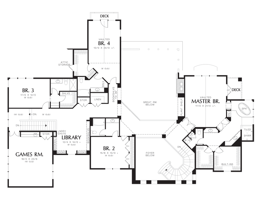 Upper Floor Plan image for Mascord Valencia-Casa Designio de la Cielos-Upper Floor Plan
