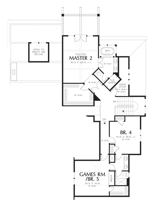 Upper Floor Plan image for Mascord Dennison-Charming Craftsman with Great Outdoor Connection-Upper Floor Plan