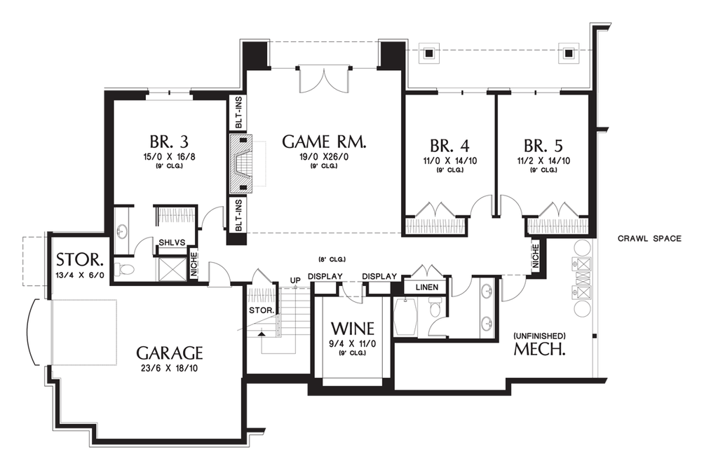 Lower Floor Plan image for Mascord Hendrick-Beautiful Mountain Ranch with Great Outdoor Connection-Lower Floor Plan