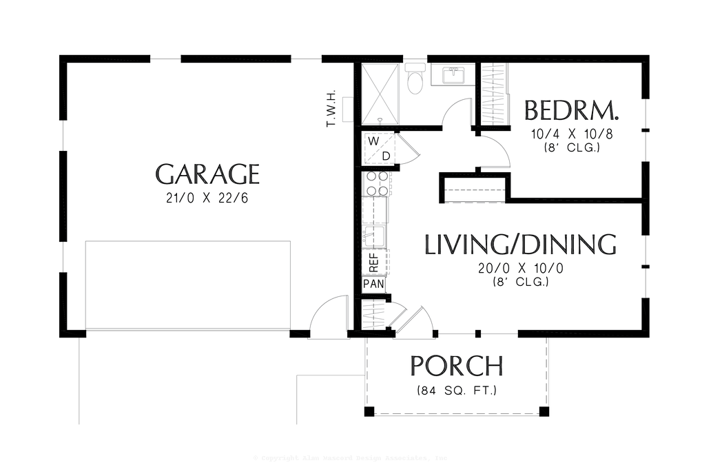 Main Floor Plan image for Mascord Montauk-Great Apartment / Garage Combination-Main Floor Plan