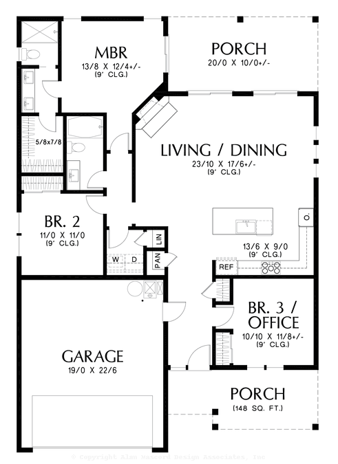 Main Floor Plan image for Mascord Moorpoint--Main Floor Plan