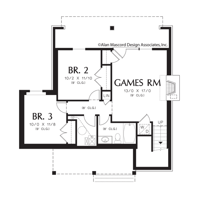 Lower Floor Plan image for Mascord Abery-Cozy Destination Retreat Plan-Lower Floor Plan