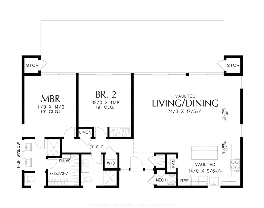 Main Floor Plan image for Mascord Jorvik-Efficient Scandinavian Elegance-Main Floor Plan