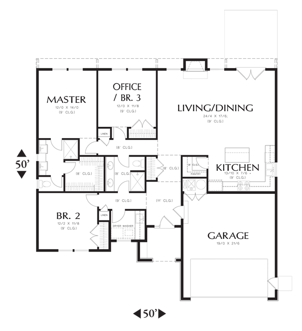 Main Floor Plan image for Mascord Hoover-Eco design at its finest - Efficient without compromise.-Main Floor Plan