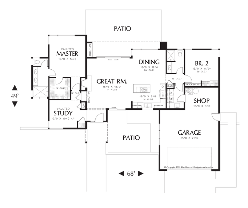 Main Floor Plan image for Mascord Westside-Tons of Room in a Smart, Compact Floor Plan-Main Floor Plan