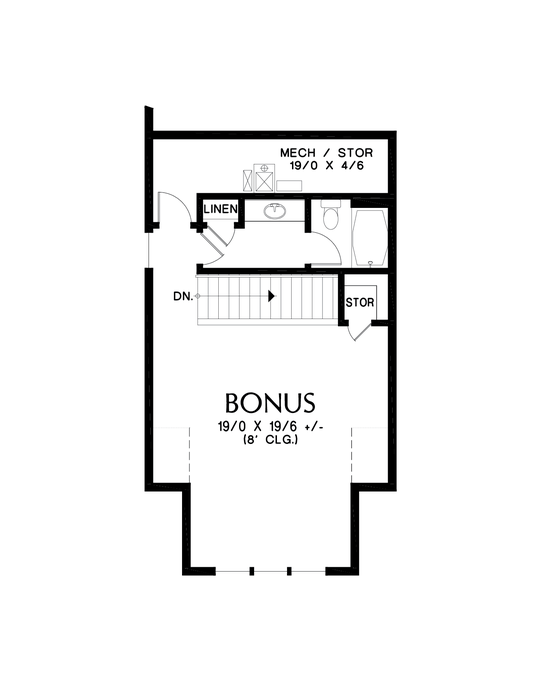 Upper Floor Plan image for Mascord Breve-Craftsman Ranch with Three Car Garage-Upper Floor Plan