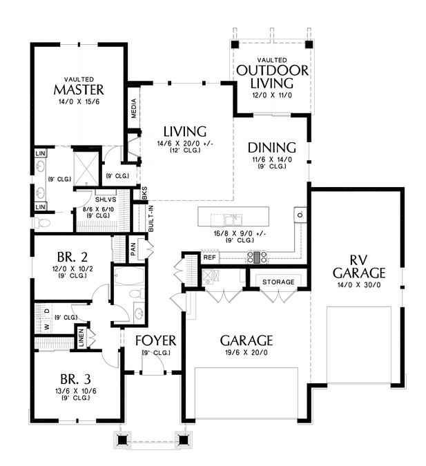 Main Floor Plan image for Mascord Cafe-RV Owners rejoice!  Beautiful solution to storing your Bus!-Main Floor Plan