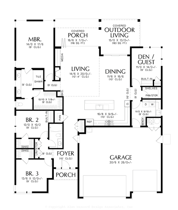 Main Floor Plan image for Mascord Peterson--Main Floor Plan