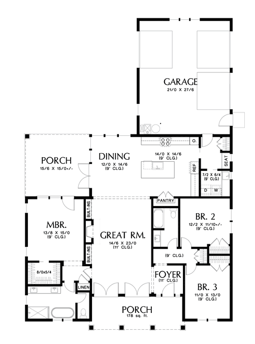 Main Floor Plan image for Mascord Lichdean--Main Floor Plan