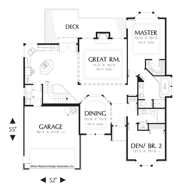 Main Floor Plan image for Mascord Alden-Traditional Daylight Basement Plan-Main Floor Plan