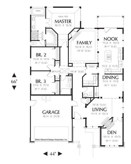 Main Floor Plan image for Mascord Sutherland-Single Story Traditional Plan Great for Entertaining-Main Floor Plan