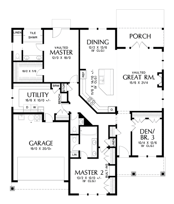 Main Floor Plan image for Mascord Coopertown-One Story Home Designed for Evolving Families-Main Floor Plan