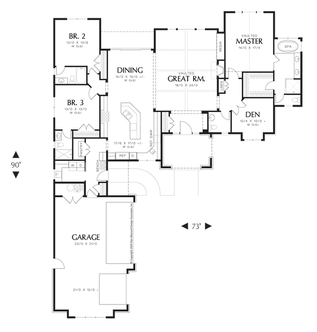 Main Floor Plan image for Mascord Bridgeview-Great Home with Great Spaces for Entertaining-Main Floor Plan