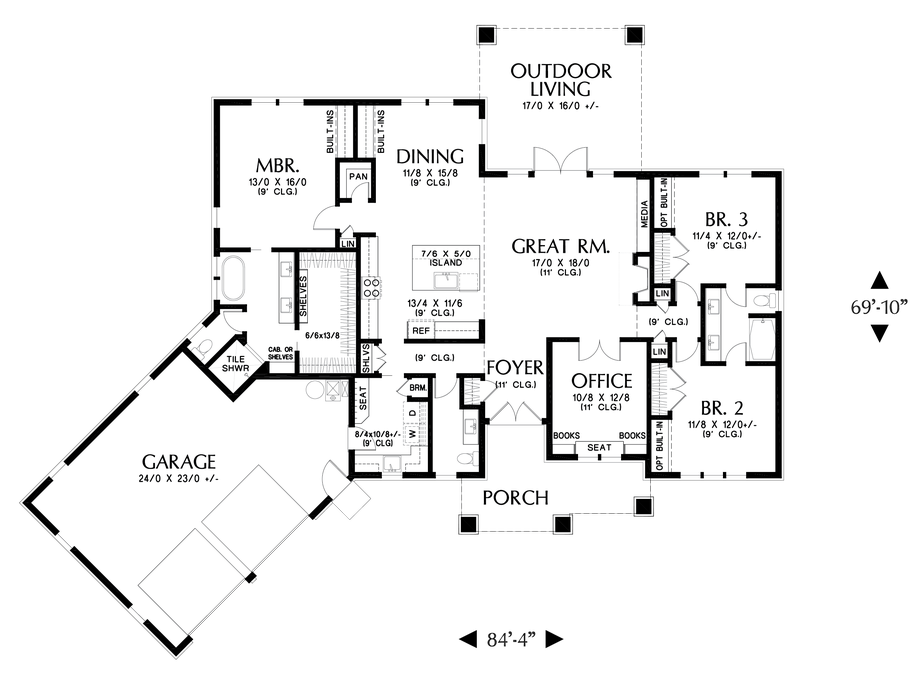 Main Floor Plan image for Mascord Newton--Main Floor Plan