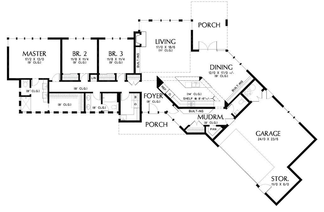 Main Floor Plan image for Mascord Cheatham-Smart Spaces, Beautiful Connection to the Outdoors-Main Floor Plan