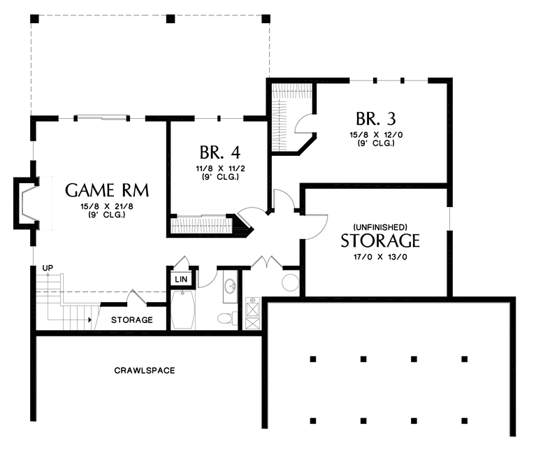 Lower Floor Plan image for Mascord Alamosa-Great Family Plan with Games Room-Lower Floor Plan