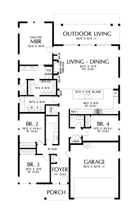 Main Floor Plan image for Mascord Springfield--Main Floor Plan