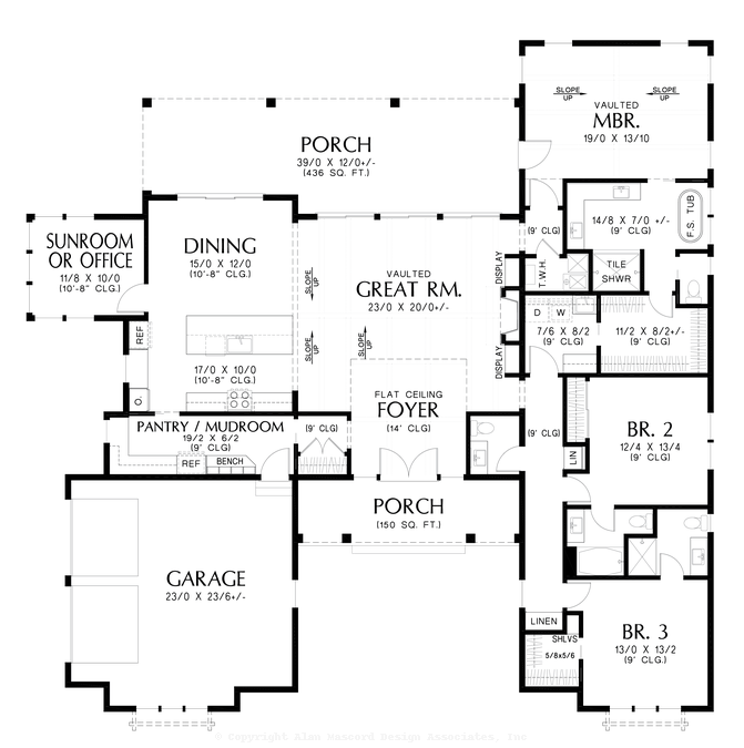 Main Floor Plan image for Mascord Miller-Great Foyer Leads to Dream Layout-Main Floor Plan