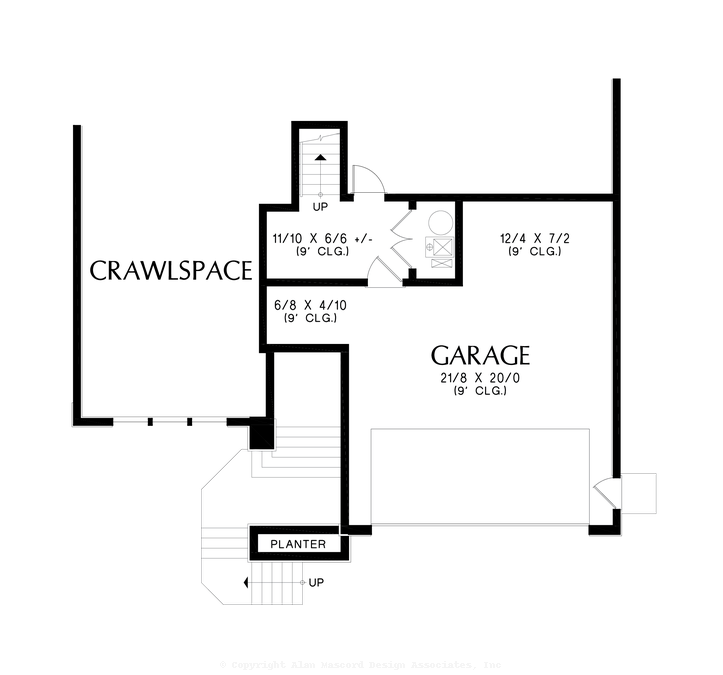 Lower Floor Plan image for Mascord Marylebone-Upslope Plan with Option for Third Car-Lower Floor Plan