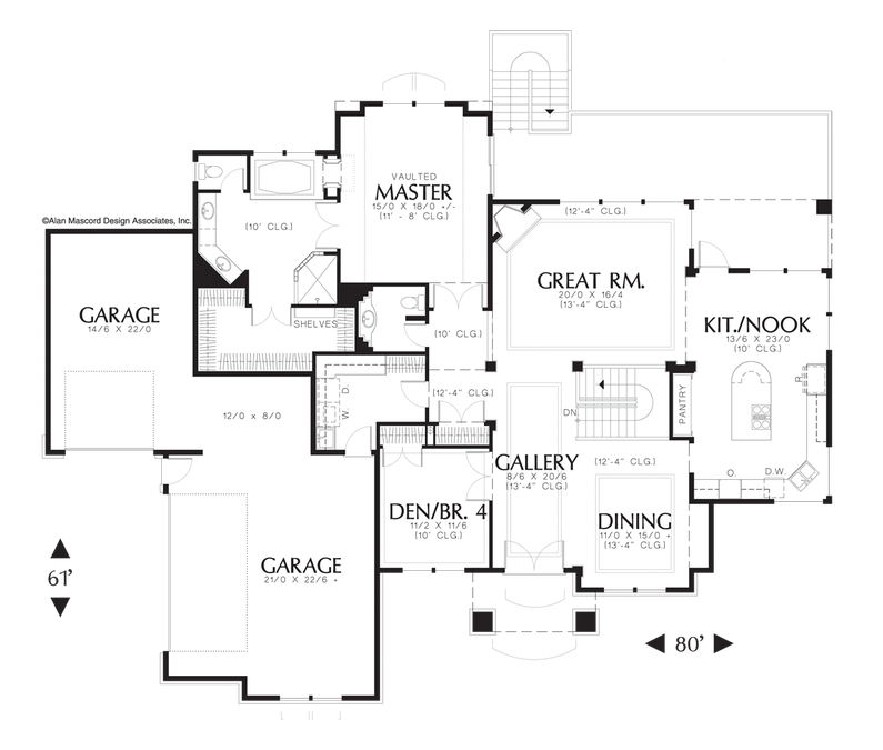 Main Floor Plan image for Mascord Damstrom-European Plan with Great Curb Appeal-Main Floor Plan
