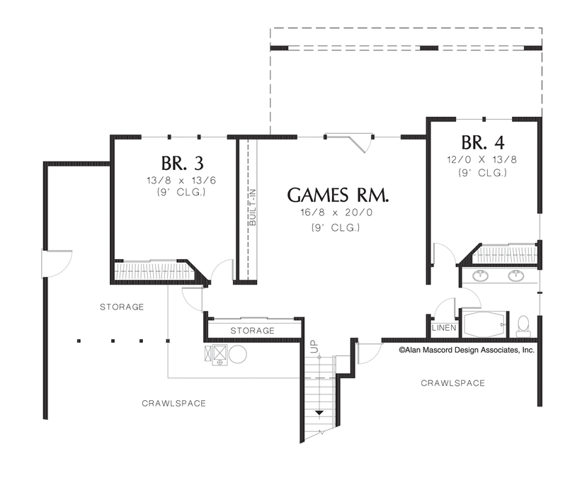 Lower Floor Plan image for Mascord Hedington-Contemporary Plan with Daylight Basement-Lower Floor Plan