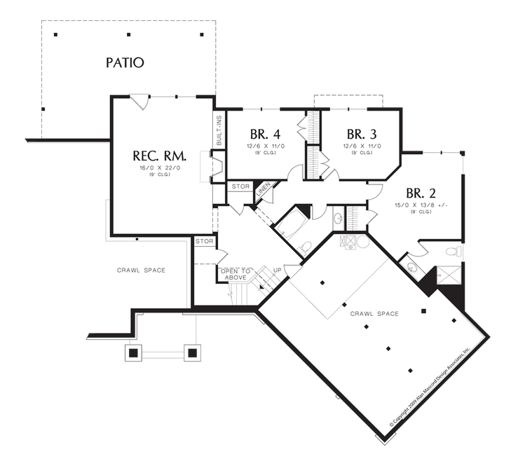 Lower Floor Plan image for Mascord Paysholme-Open Floor Plan with Gourmet Kitchen-Lower Floor Plan