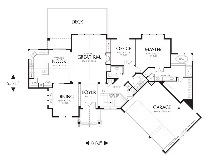 Main Floor Plan image for Mascord Paysholme-Open Floor Plan with Gourmet Kitchen-Main Floor Plan