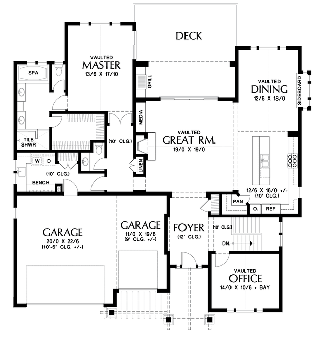 Main Floor Plan image for Mascord Beaverton-Beautiful Craftsman with Lots of Character-Main Floor Plan
