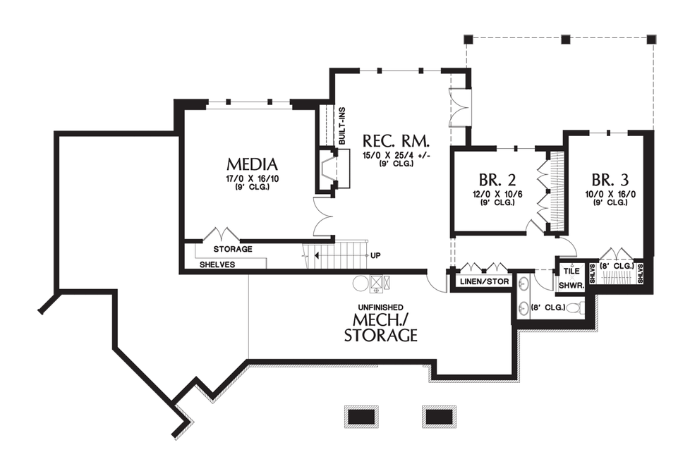 Lower Floor Plan image for Mascord Copperfield-Delightful Amenity Rich Ranch Style Home-Lower Floor Plan