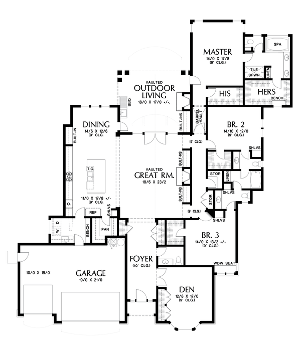 Main Floor Plan image for Mascord Sweitzer-Spacious Single Level, Amenities for Everyone-Main Floor Plan