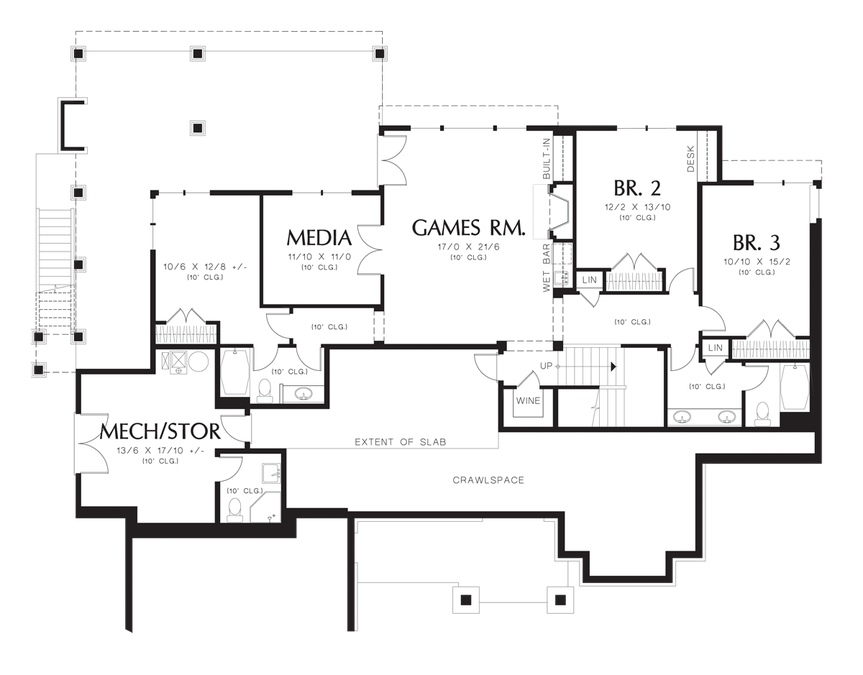 Lower Floor Plan image for Mascord Lambert-Luxurious Home Design for Large Sloping Lot-Lower Floor Plan