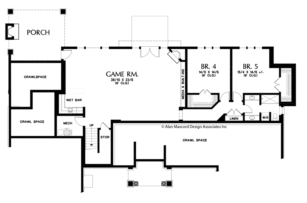 Lower Floor Plan image for Mascord Bremen-Immense Living Spaces in a Plan for Sloped Lots-Lower Floor Plan