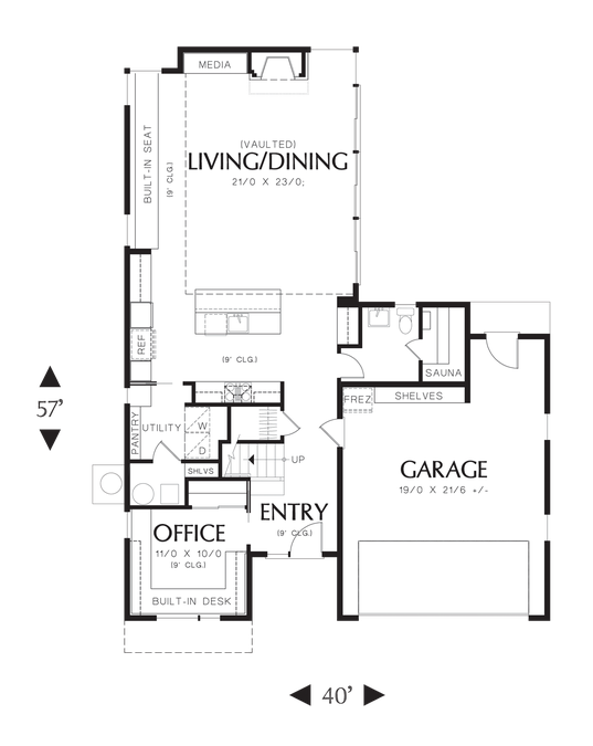 Main Floor Plan image for Mascord Alumont-Efficient Layout, Contemporary Elegance-Main Floor Plan